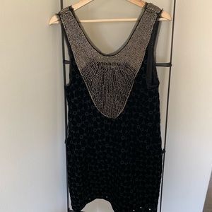Free people velvet and beaded back dress